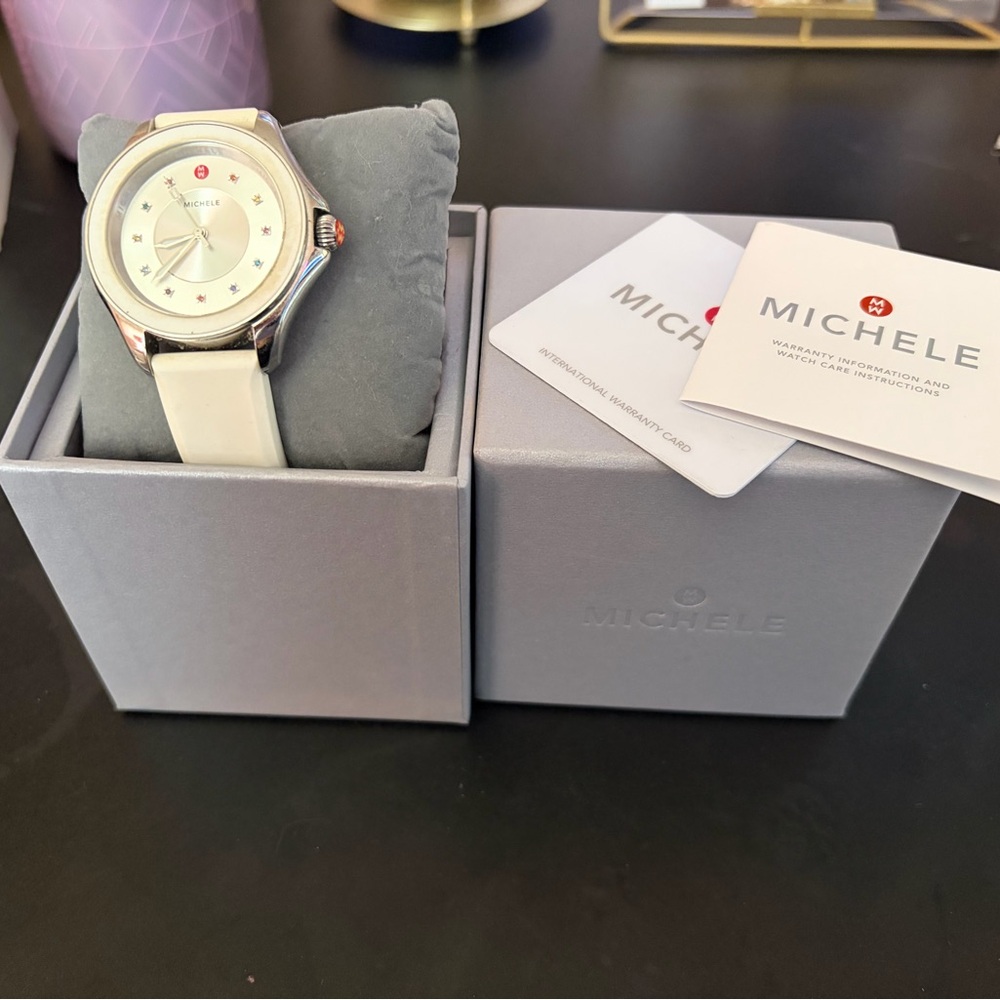 Michele Women's Watch with White Strap